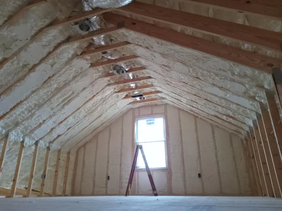 Spray foam roofing application for Crawl Space Insulation project in Mason City